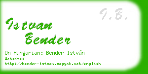 istvan bender business card