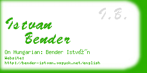 istvan bender business card